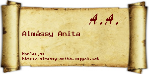 Almássy Anita névjegykártya