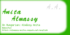 anita almassy business card